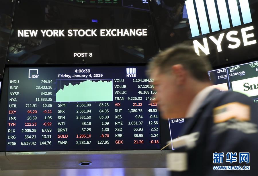 纽约股市三大股指4日大涨
