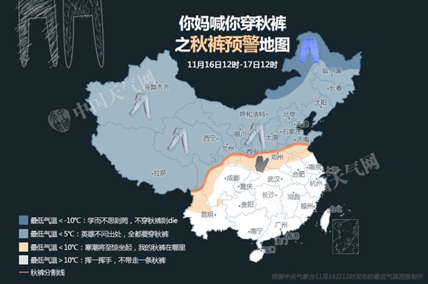 全国秋裤预警地图,山东:英雄不问出处,全都要穿秋裤